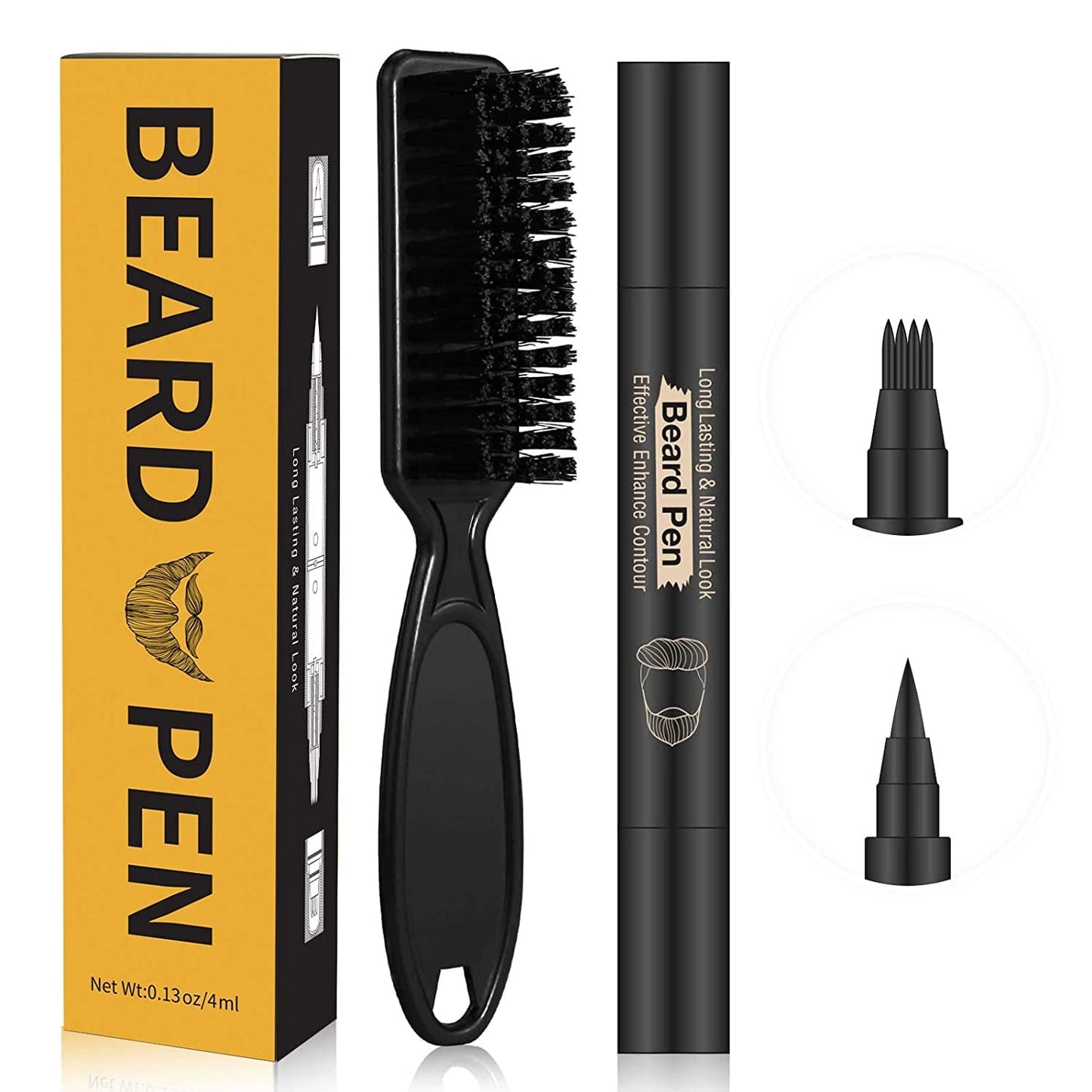 Beard Filler Pen with Beard Brush Enhancer
