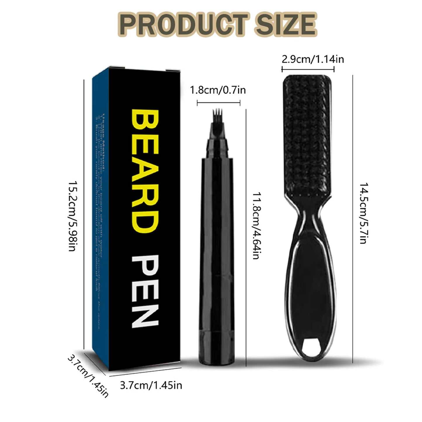 Beard Filler Pen with Beard Brush Enhancer