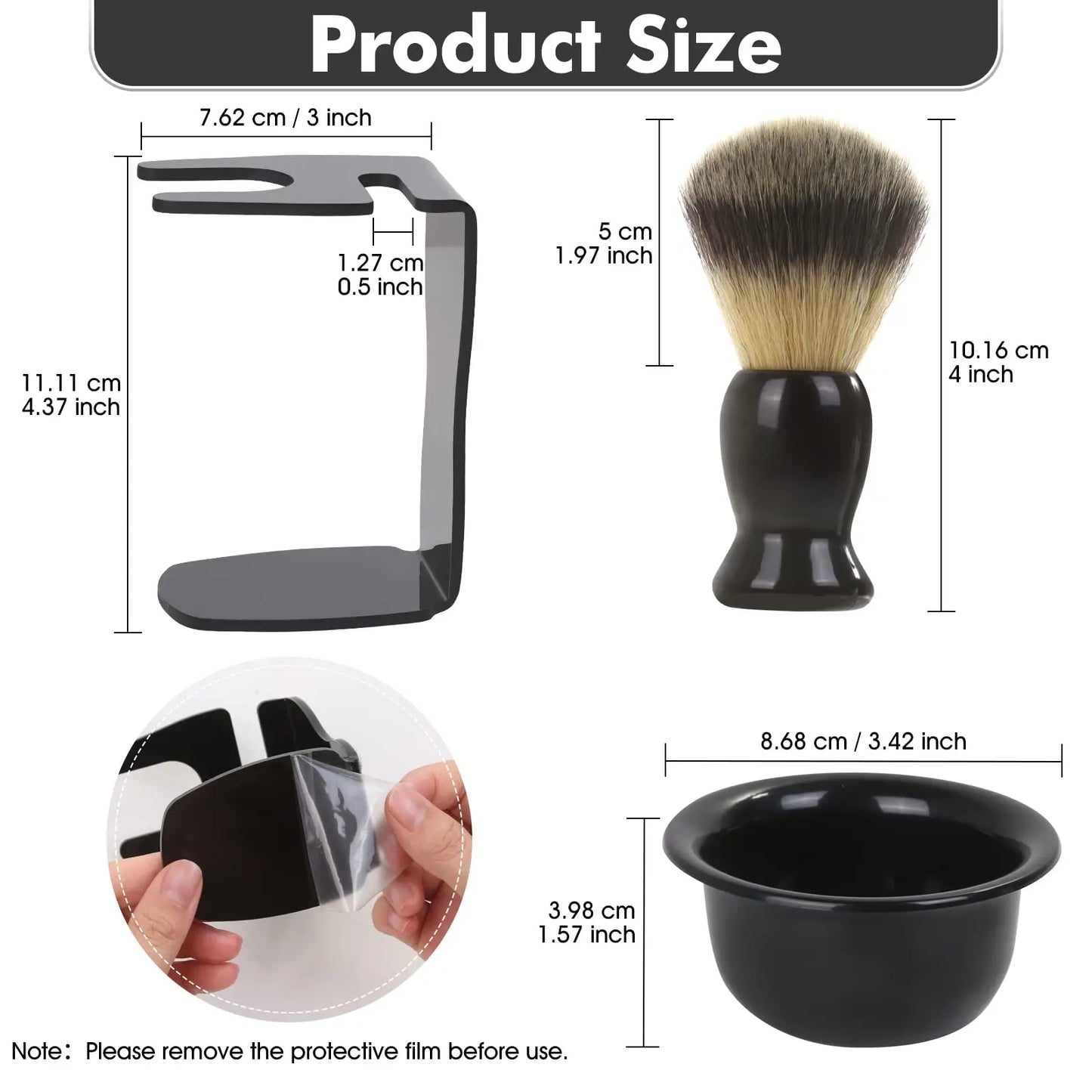 3 In 1 Mens Shaving Brush Bowl Set Abs Stand Razor Slot Wet Shaving Experience Barbershop Supplies