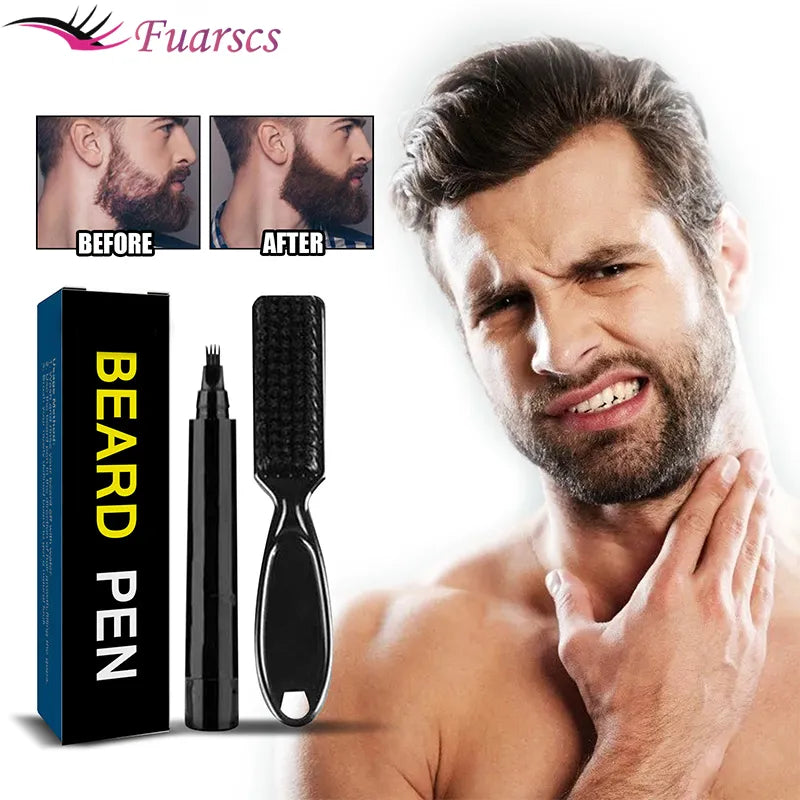 Beard Filler Pen with Beard Brush Enhancer